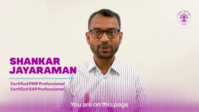 Shankar Jayaraman, PMP and SAP certified, introducing the live class